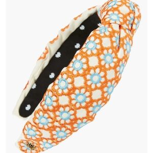 LELE SADOUGHI Marigold Embroidered Knotted Headband Papaya